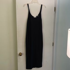 Vince navy ribbed knit midi dress